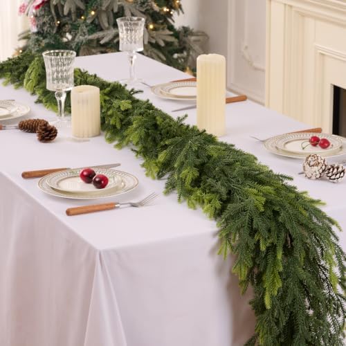5.9FT Christmas Norfolk Garland, Realistic Faux Pine Garlands, Green Artificial Greenery Garland for Winter, alternate view 4