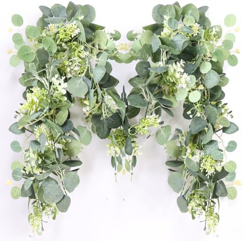 5.9FT Eucalyptus Garland, Artificial Greenery Garland Flower, Green Garland Wreath Vines Decorations, Fake