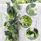 5.9FT Eucalyptus Garland, Artificial Greenery Garland Flower, Green Garland Wreath Vines Decorations, Fake, alternate view 3