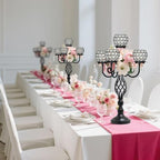 5-Arm Crystal Candelabra Centerpiece 23.2" Tall - Elegant Candle Holder Stand with Crystal Bowl, Chic Table, alternate view 6