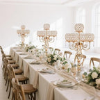 5-Arm Crystal Candelabra Centerpiece 23.2" Tall - Elegant Candle Holder Stand with Crystal Bowl, Chic Table, alternate view 5