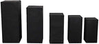 5 Black Rectangular Pedestal Fitted Spandex Display Stand Covers Set Wedding Party Events Reception Home