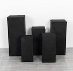 5 Black Rectangular Pedestal Fitted Spandex Display Stand Covers Set Wedding Party Events Reception Home, alternate view 6