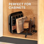 5 Compartments Height Adjustable Pan Organizer, Black in Black, alternate view 7