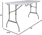 5-Foot Granite White Adjustable Bi-Fold Plastic Folding Table, alternate view 2