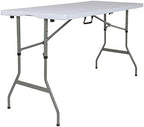 5-Foot Granite White Adjustable Bi-Fold Plastic Folding Table, alternate view 6