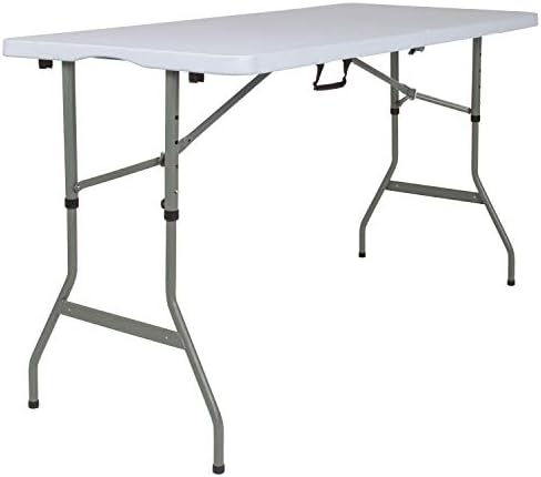 5-Foot Granite White Adjustable Bi-Fold Plastic Folding Table, alternate view 6