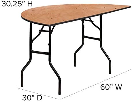 5-Foot Half-Round Wood Folding Banquet Table, alternate view 2