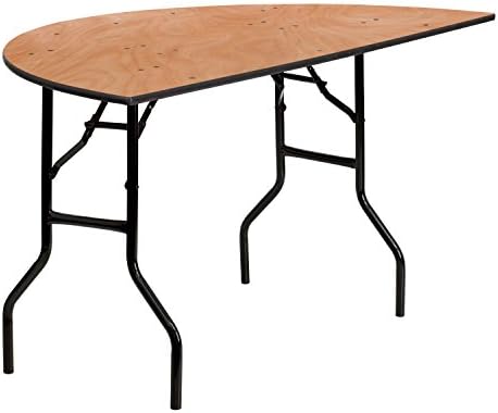 5-Foot Half-Round Wood Folding Banquet Table, alternate view 3