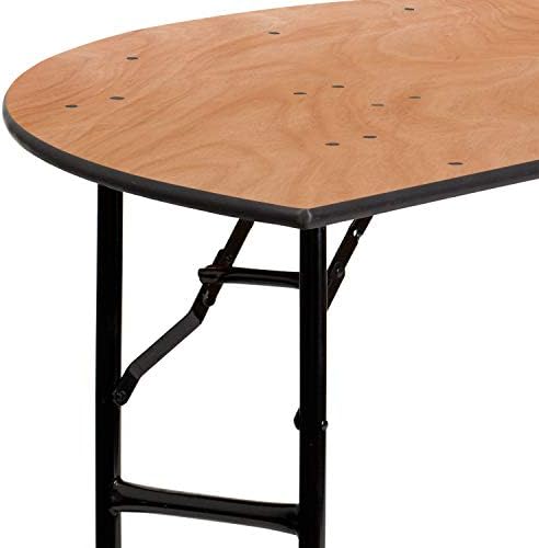 5-Foot Half-Round Wood Folding Banquet Table, alternate view 7