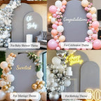5 FT Arch Backdrop Cover, Wedding Light Grey Arch Covers Stretchy Backdrop Spandex Fitted for Chiara Stand, alternate view 5