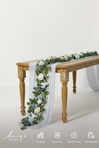5 FT Dusty Blue Artificial Flower Garland in Blu-blue, alternate view 2