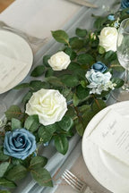 5 FT Dusty Blue Artificial Flower Garland in Blu-blue, alternate view 3