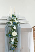 5 FT Dusty Blue Artificial Flower Garland in Blu-blue, alternate view 4