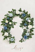 5 FT Dusty Blue Artificial Flower Garland in Blu-blue, alternate view 5
