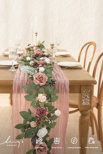 5 FT Dusty Rose Artificial Flower Garland, alternate view 2
