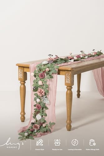 5 FT Dusty Rose Artificial Flower Garland, alternate view 4