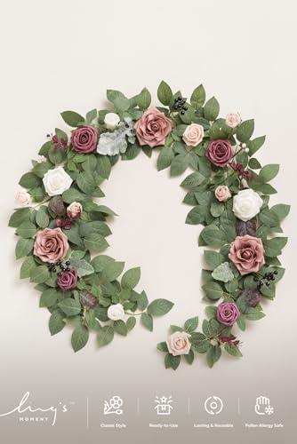 5 FT Dusty Rose Artificial Flower Garland, alternate view 5
