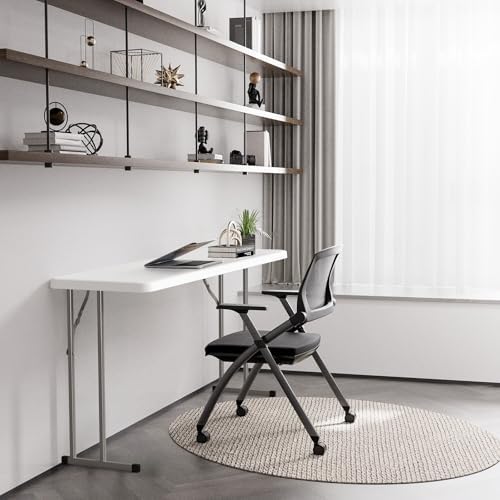 5 FT Narrow Folding Table, Premium Quality HDPE Material and Sturdy Metal Frame, Perfect for Buffet, Seminar, alternate view