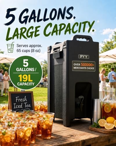 5 Gallon Insulated Beverage Dispenser, Commercial Thermal Server, alternate view 3