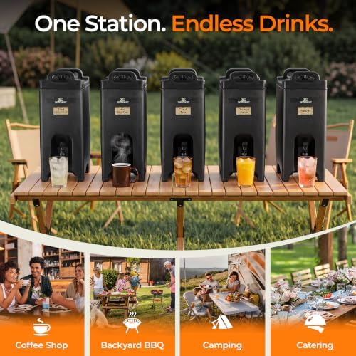 5 Gallon Insulated Beverage Dispenser for Hot & Cold Drinks, NSF Certified Portable Drink Server with, alternate view 6