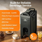 5 Gallon Insulated Beverage Dispenser for Hot & Cold Drinks, NSF Certified Portable Drink Server with, alternate view 7