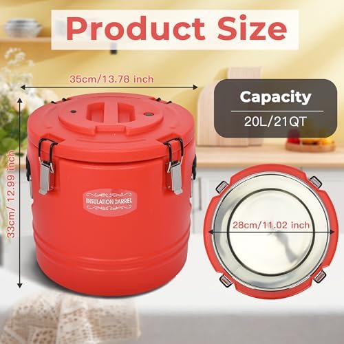 5 Gallon Insulated Soup Container with Spoon, Portable Food Warmer, alternate view 3