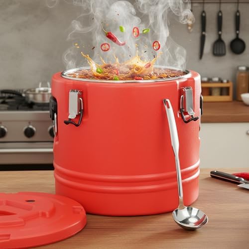 5 Gallon Insulated Soup Container with Spoon, Portable Food Warmer, alternate view 7