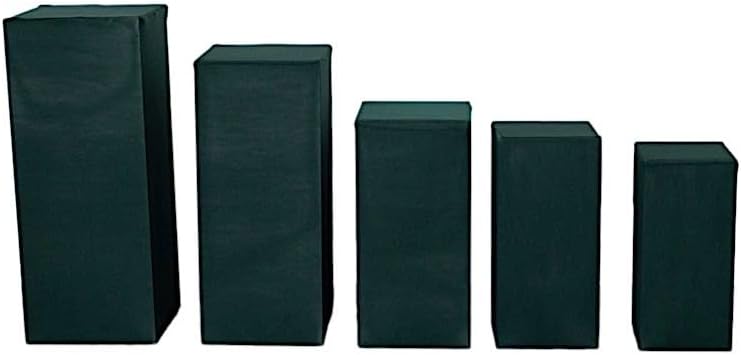 5 Hunter Green Rectangular Pedestal Fitted Spandex Display Stand Covers Set Wedding Party Events Reception Home