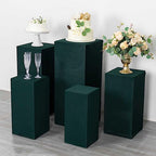5 Hunter Green Rectangular Pedestal Fitted Spandex Display Stand Covers Set Wedding Party Events Reception Home, alternate