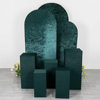5 Hunter Green Rectangular Pedestal Fitted Spandex Display Stand Covers Set Wedding Party Events Reception Home, alternate
