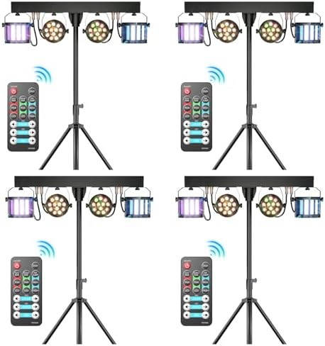 5 in 1 DJ Lights with Stand Combination Party Light Dj Disco Lights Stage Lighting for Parties 3/6/15CH with