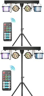 5 in 1 DJ Lights with Stand Combination Party Light Dj Disco Lights Stage Lighting for Parties 3/6/15CH with