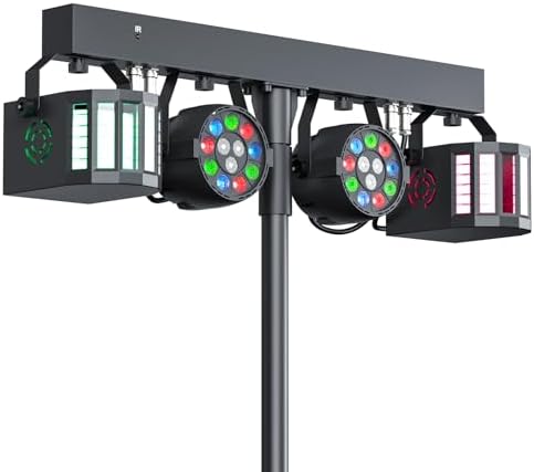 5 in 1 DJ Lights with Stand Combination Party Light Dj Disco Lights Stage Lighting for Parties 3/6/15CH with, alternate view