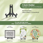 5 Inch Black 12pcs/Set Plastic Easels Plate Display Stands Picture Frame Stand Holder in Black, alternate view 4