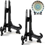 5 Inch Black Acrylic Plate Stands for Display Holders 2pcs in Black