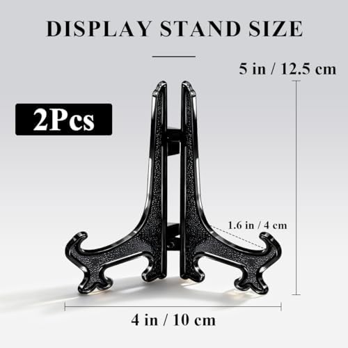 5 Inch Black Acrylic Plate Stands for Display Holders 2pcs in Black, alternate view 3