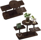5 Layer Wooden Tiered Tray Stand Wood Tiered Display Rack Rustic Risers for Wedding Birthday Graduation Tea