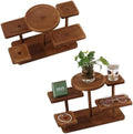 5 Layer Wooden Tiered Tray Stand Wood Tiered Display Rack Rustic Risers for Wedding Birthday Graduation Tea