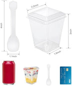 5 oz 60 Pcs Plastic Dessert Cups With Lids and Spoons, Serves 20, Yogurt Parfait Appetizer Cups for Party, Mini, alternate