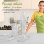 5 oz 60 Pcs Plastic Dessert Cups With Lids and Spoons, Serves 20, Yogurt Parfait Appetizer Cups for Party, Mini, alternate