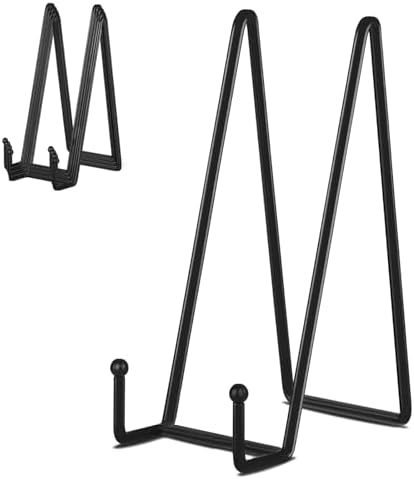 5-Pack 10-Inch Plate Holder Display Stands Black Metal Frame Stand in Black