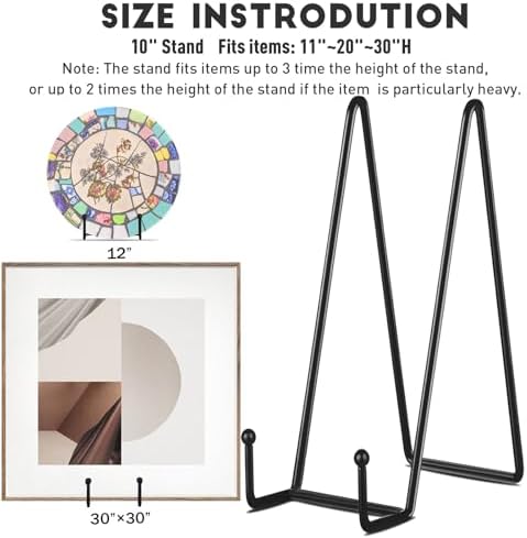 5-Pack 10-Inch Plate Holder Display Stands Black Metal Frame Stand in Black, alternate view 3