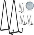 5 Pack 12 Inch Black Picture Stands Plate Stands for Display Large Book Stands for Picture, Decorative Plate