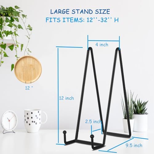 5 Pack 12 Inch Black Picture Stands Plate Stands for Display Large Book Stands for Picture, Decorative Plate, alternate view