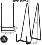 5-Pack 12-Inch Plate Holder Display Stands Black Metal Frame Stand in Black, alternate view 3