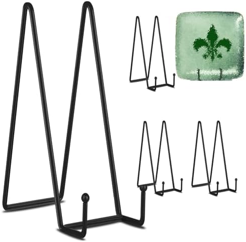 5 Pack 14 Inch Black Picture Stand Large Plate Stand for Display Table Top Easel for Picture, Posters