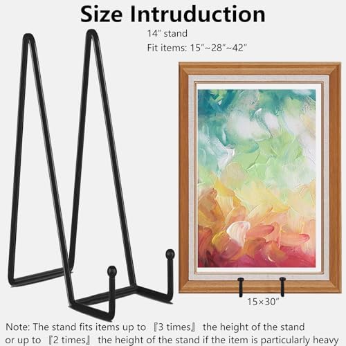 5-Pack 14-Inch Plate Holder Display Stands Black Metal Frame Stand in Black, alternate view 3