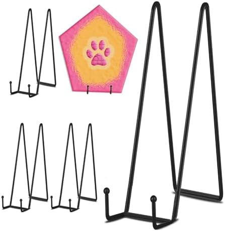 5 Pack 16 Inch Black Plate Stand for Display Large book stands Display Easel Table Top Easel for Picture