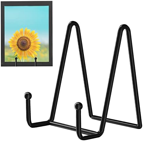 5 Pack 4 inch Display Stands Black Iron Easel for Plate Stand Plate Holder for Picture, Decorative Plate, Photo
